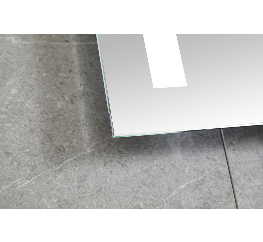 Miroir 60 x 100 cm sans cadre, éclairage LED encastré et anti-condensation