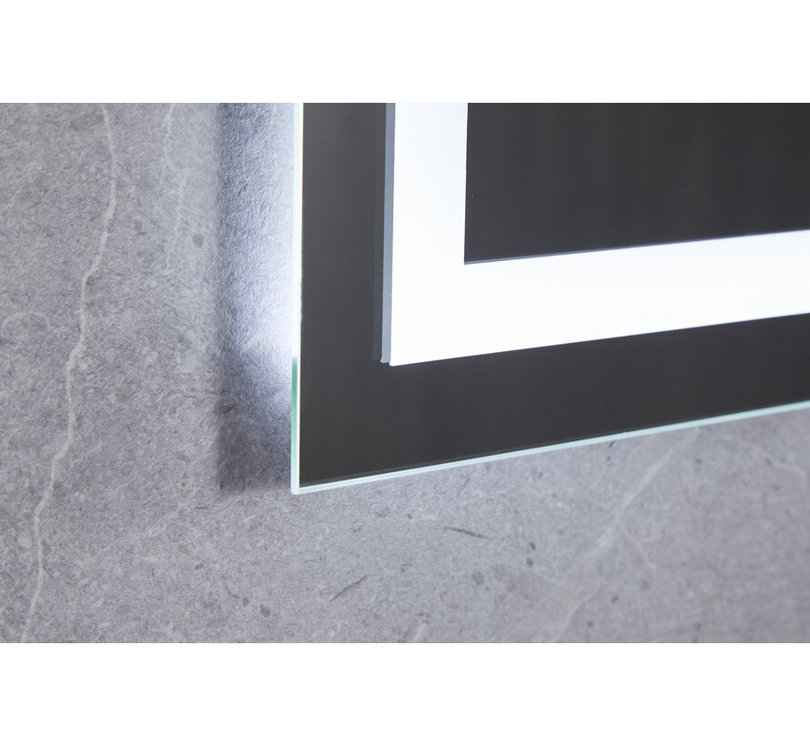 Miroir 70 x 120 cm sans cadre, éclairage LED encastré et anti-condensation
