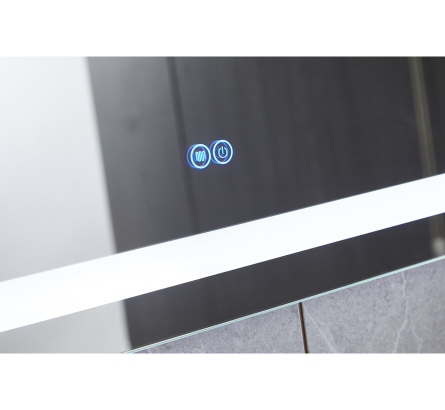 Miroir 70 x 80 cm sans cadre, éclairage LED encastré et anti-condensation