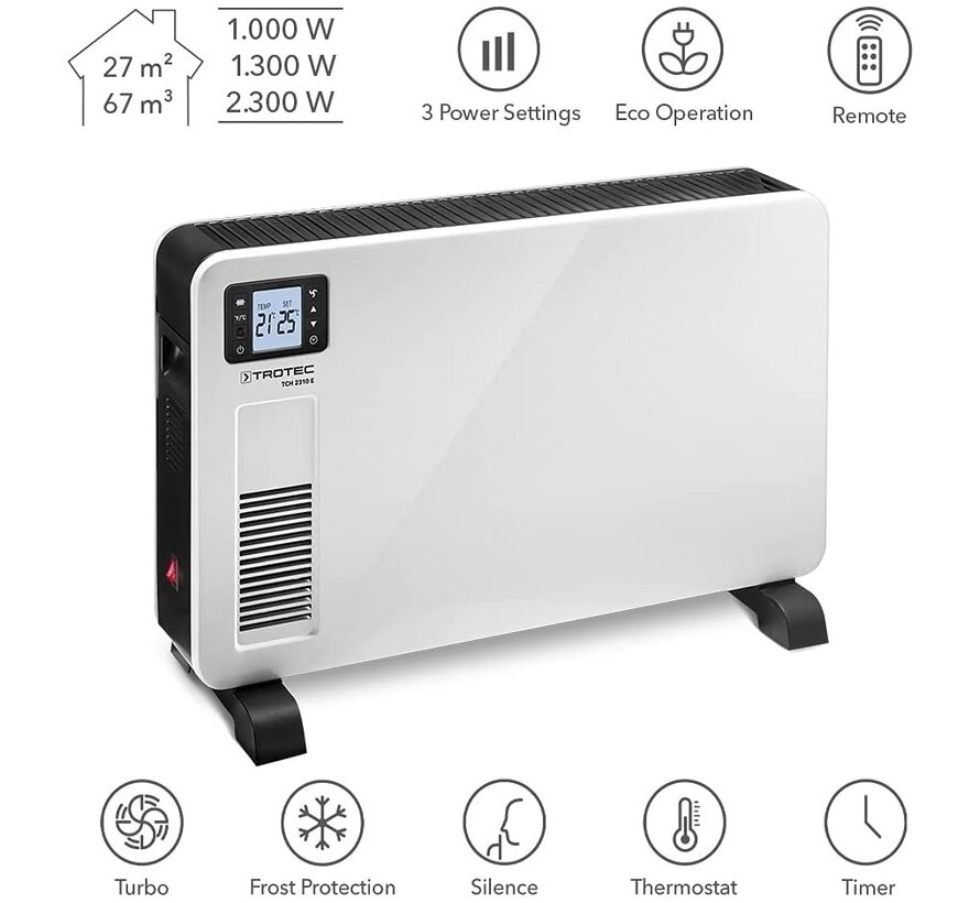 Easy comfort 2000Watt Wifi convecteur électrique mural et indépendant Quality Heating