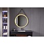 Miroir rond 80 cm avec ceinture tendance, cadre noir, éclairage LED encastré et anti-condensation