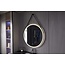 Miroir rond 80 cm avec ceinture tendance, cadre noir, éclairage LED encastré et anti-condensation