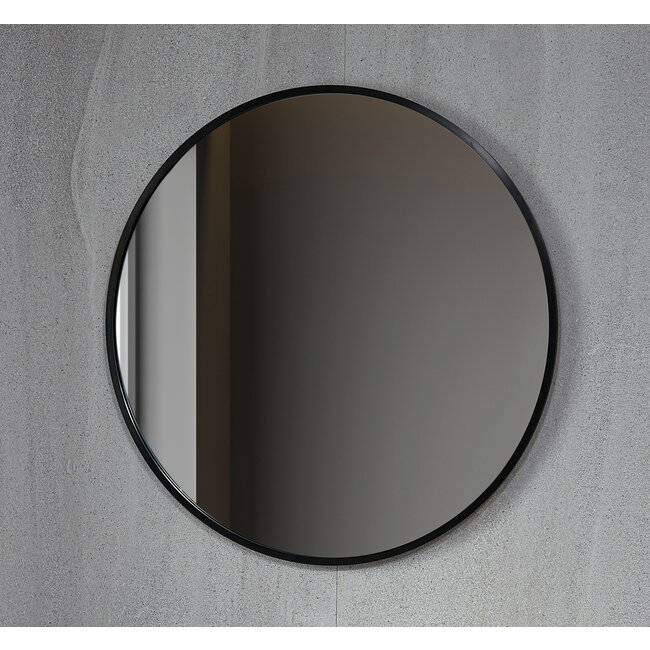 Spiegel rond 80 cm met zwart frame - Bella Mirror