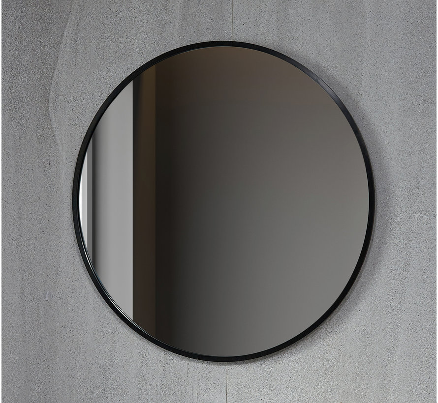 Spiegel rond 60 cm met zwart frame - Bella Mirror