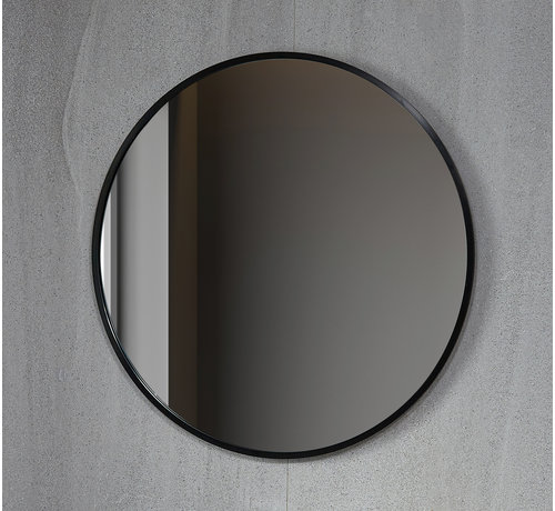 Bella Mirror Miroir rond 100 cm avec cadre noir - Bella Mirror