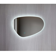 Miroir asymétrique organique avec éclairage LED et anti-condensation 100 cm de large et 65 cm de haut