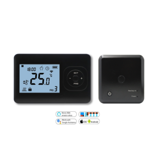 Quality Heating QH Wifi Basic thermostat programmable sans fil noir