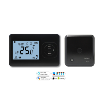 Quality Heating QH Wifi Basic thermostat programmable sans fil noir