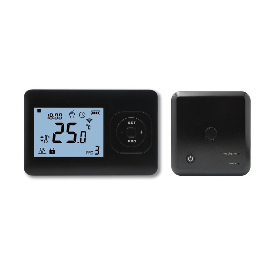 QH Thermostat programmable de base avec récepteur en saillie noir