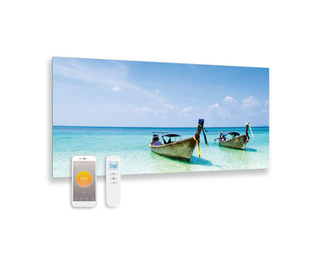 Quality Heating Panneau infrarouge en verre imprimé avec wifi et télécommande mer 119x59 700Watt
