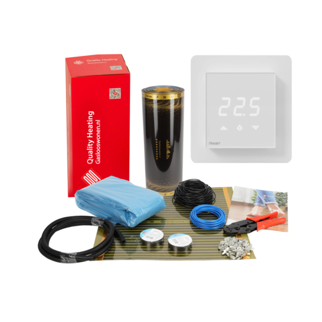 100 cm - 80Watt m² folie set z-wave domotica wit of zwart