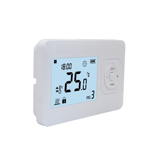 Thermostat horaire pour chaudière (CV) - Numérique - Marche/Arrêt - Blanc