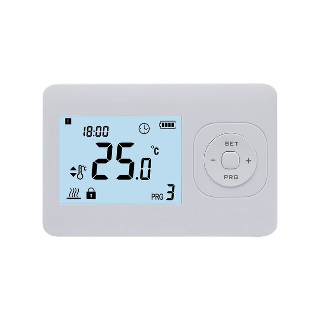 Thermostat horaire pour chaudière (CV) - Numérique - Marche/Arrêt - Blanc