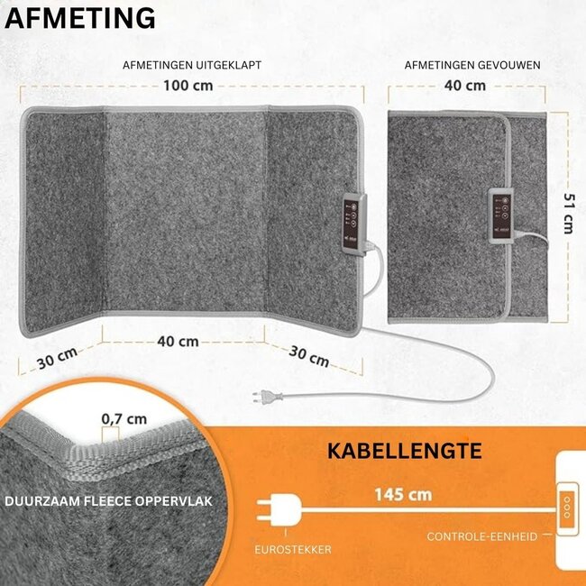 Vouwbaar mobiel infraroodpaneel met 3 warmtestanden - 165W