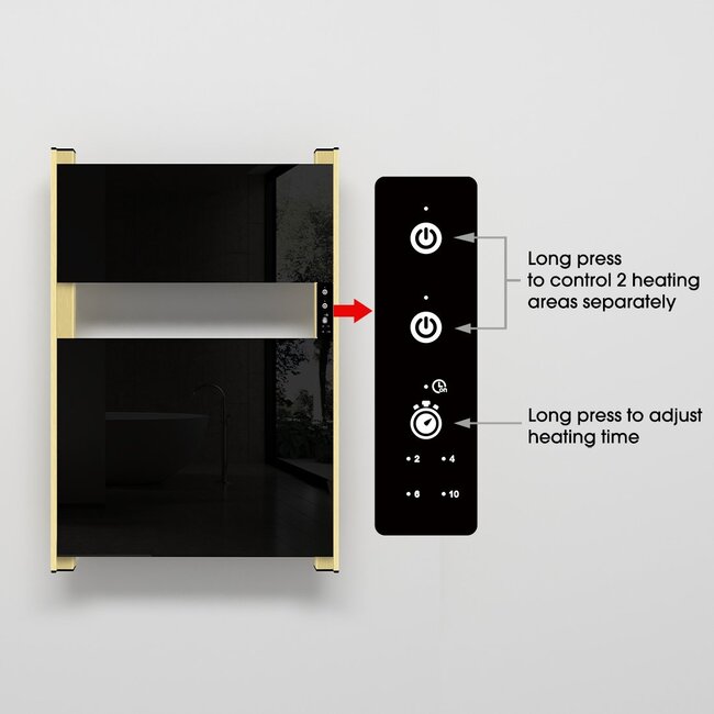 Elektrische radiator Maverick 90Watt black-gold