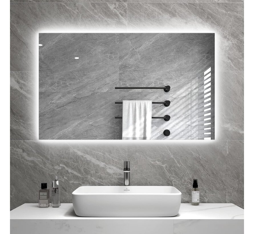 Miroir avec éclairage LED chauffage infrarouge 60X100 580Watt