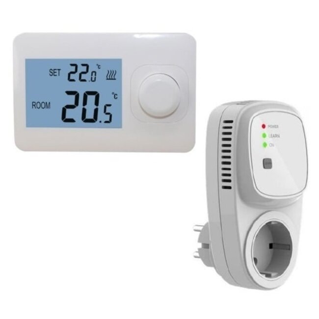 QH Basic draadloze eenvoudige thermostaat niet programmeerbaar met plug-in ontvanger