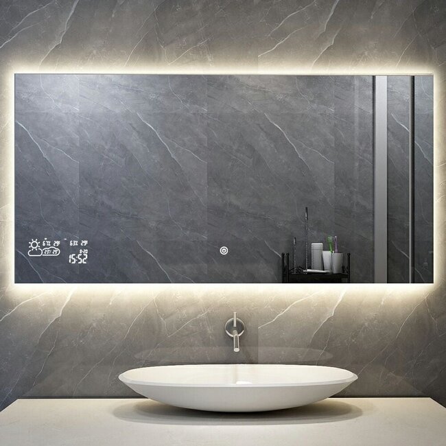 Smart spiegel met led verlichting infrarood verwarming 60X60 200Watt