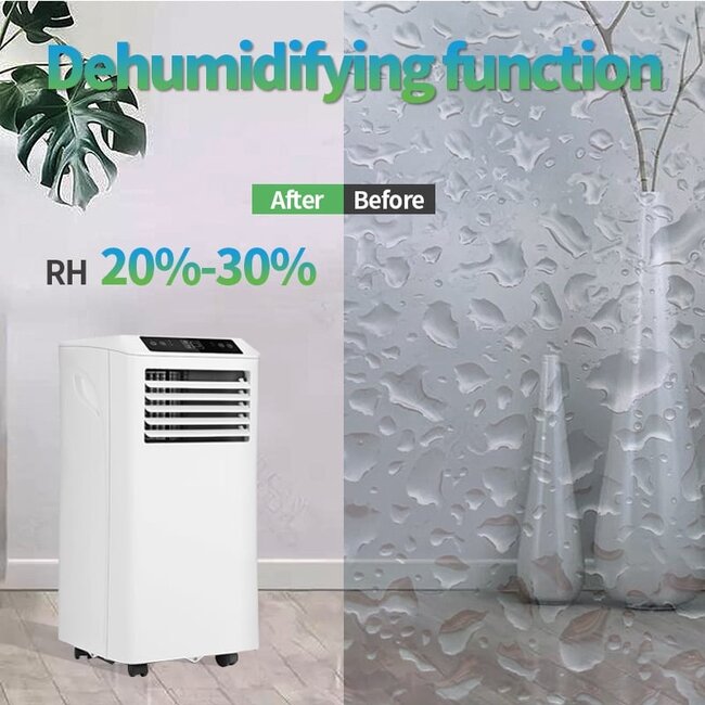 Climatiseur mobile Wifi déshumidifier et ventiler avec joint de fenêtre et purificateur d'air 9000btu
