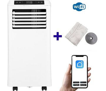 Quality Cooling Mobiele airco Wifi ontvochtigen en ventileren met raamafdichting en luchtreiniger 7000btu