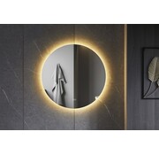 Bella Mirror Miroir rond 120 cm sans cadre, éclairage LED périphérique et anti-condensation