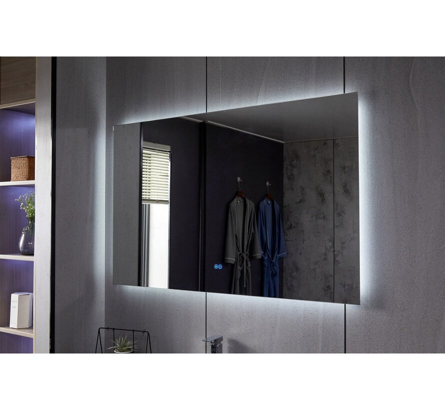 Miroir sans cadre avec LED, anti-buée 75 x 140 cm