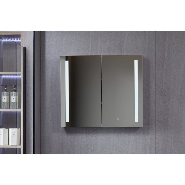 Spiegelkast met led verlichting 80 (b) x 70 cm (h)