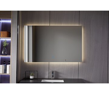 Spiegel frameloos met led, anticondens 60 x 100 cm