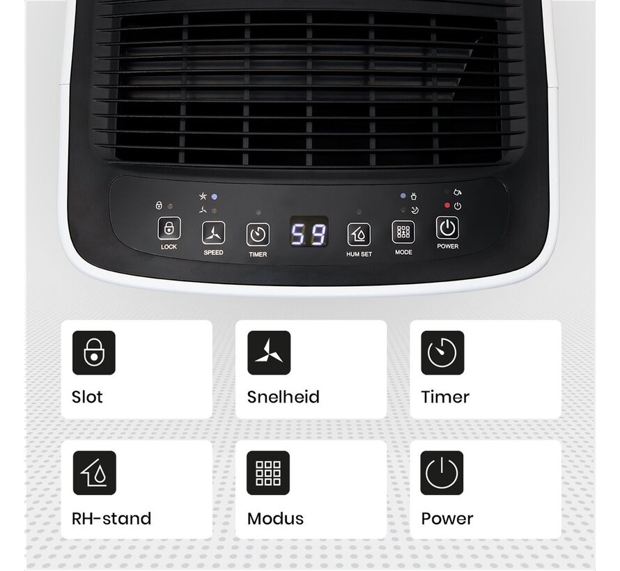 Déshumidificateur intelligent compact 12 Litres Wifi avec filtre à charbon Quality Cooling