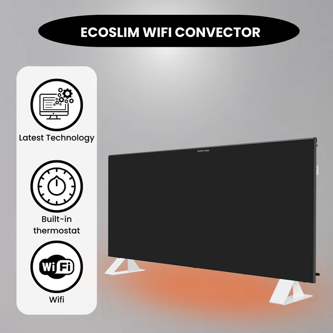 Convecteur Wifi Eco slim noir - Quality Heating