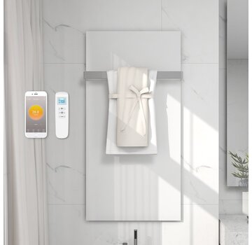 Quality Heating Panneau infrarouge design en verre 700Watt avec thermostat Wifi intégré et sèche-serviettes