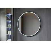 Bella Mirror Spiegel rond 60 cm met zwart frame, led verlichting en anti condens