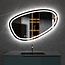 Miroir asymétrique avec éclairage LED encastré et anti-condensation 100cm de large et 65cm de haut