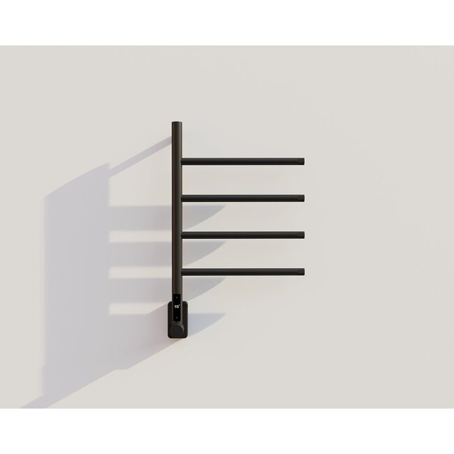 Elektrische handdoek radiator black met thermostaat