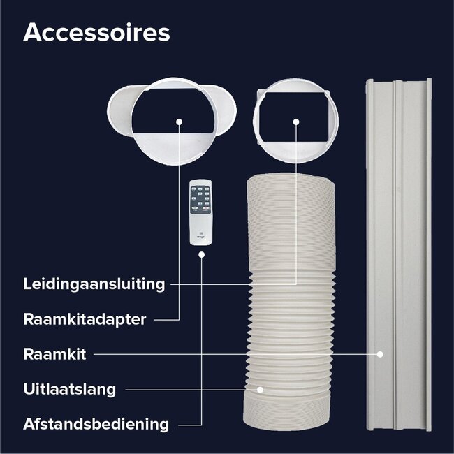 Tweede Kans Mobiele airco Wifi ontvochtigen en ventileren met raamafdichting en luchtreiniger 9000btu - 50064