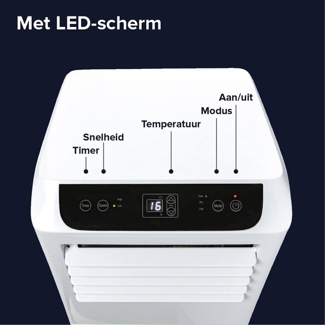Tweede Kans Mobiele airco Wifi ontvochtigen en ventileren met raamafdichting en luchtreiniger 9000btu - 50064
