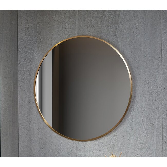 Miroir rond 100 cm avec cadre doré
