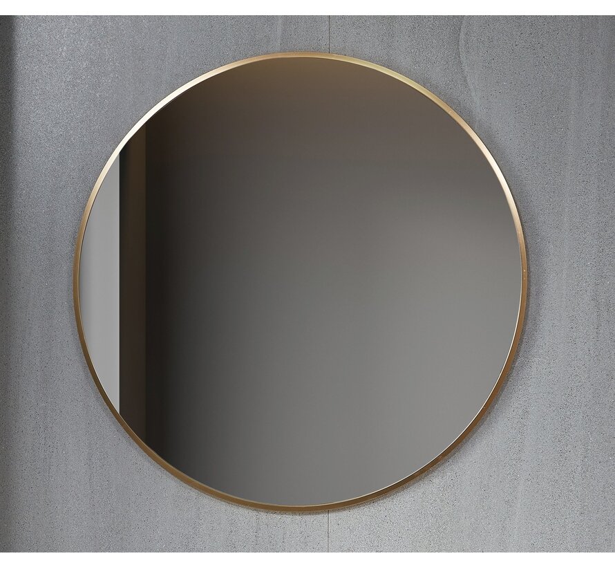 Miroir rond 80 cm avec cadre doré