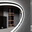 Miroir asymétrique avec éclairage LED encastré et anti-buée 90cm de large et 60cm de haut