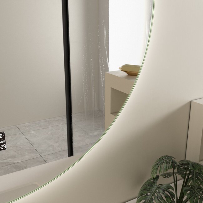 Miroir intelligent rond 80cm sans cadre avec éclairage LED, anti-buée et wifi