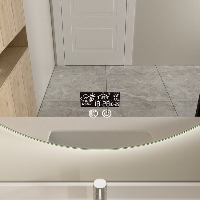 Smart spiegel rond 80cm frameloos met led verlichting, anti-condens en wifi