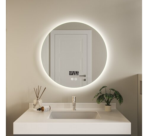 Quality Heating Miroir intelligent rond 60cm sans cadre avec éclairage LED, anti-buée et wifi