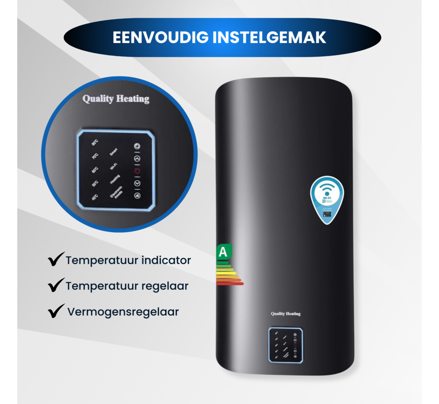 30 Liter Performance QH Wifi dual elektrische boiler met digitale bediening