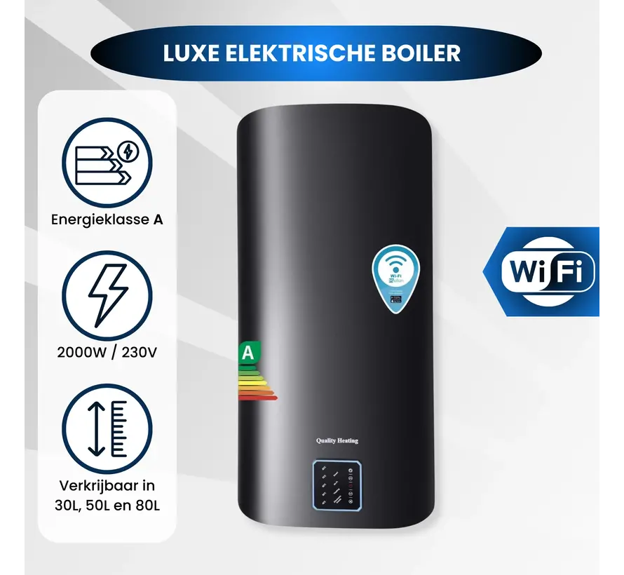 30 Liter Performance QH Wifi dual elektrische boiler met digitale bediening
