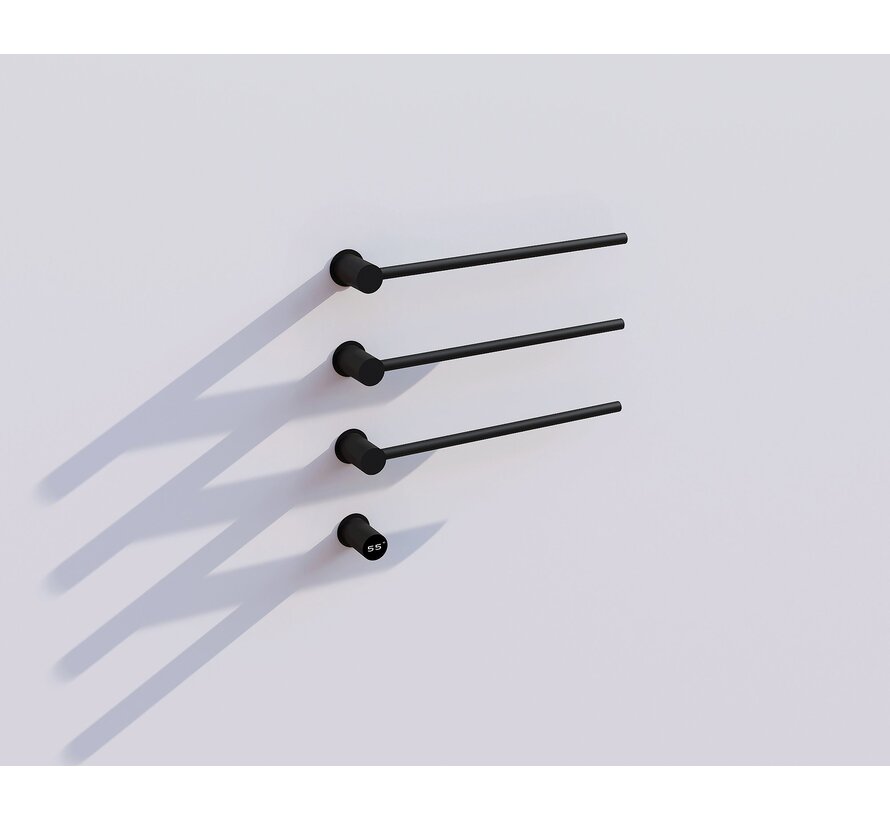 Radiateur sèche-serviettes électrique noir avec thermostat L-SR0003-B