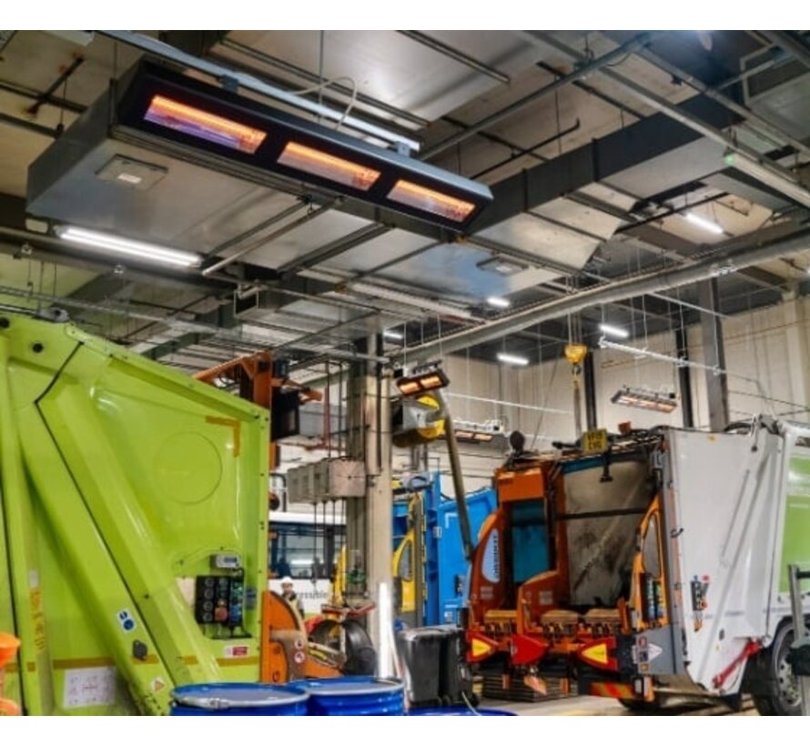 QH-PRO chauffage infrarouge 6000Watt pour le chauffage des hangars et des ateliers