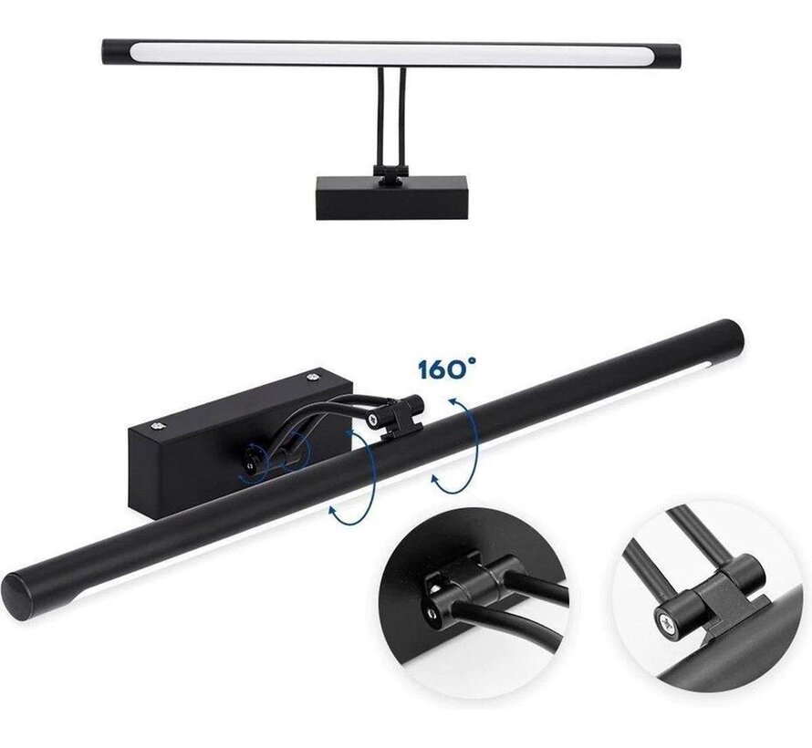 Lampe miroir éclairage LED noir réglable