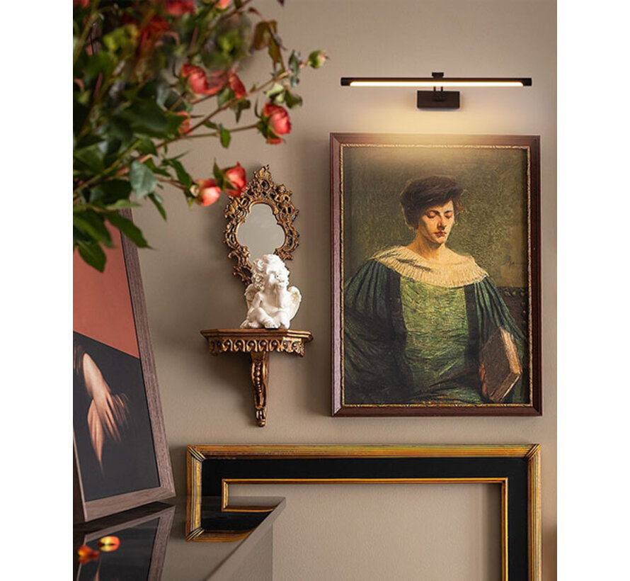 Lampe miroir éclairage LED noir réglable