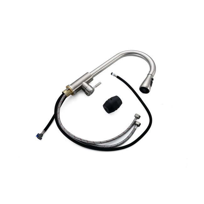 Robinet de cuisine Nurion argenté avec bec