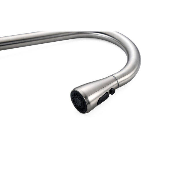 Robinet de cuisine Nurion argenté avec bec